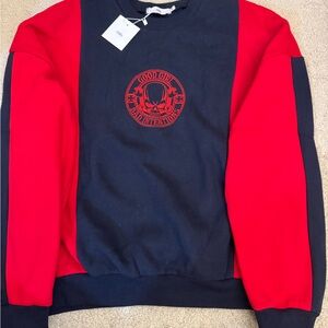 Adika Red and Blue Graphic Crewneck Sweater size XL